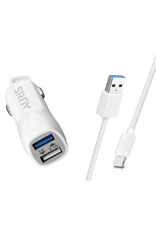 Auris Cr02 İphone Kablolu Araç Şarj Cihazı Set Oto Çakmaklık 3.4a