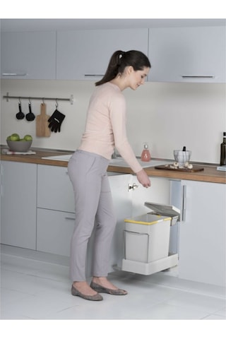 Raylı Dolap Içi Çöp Kovası Beyaz 20 1 Lt Sürgülü Çöp Kovası 6242002444626 Gri