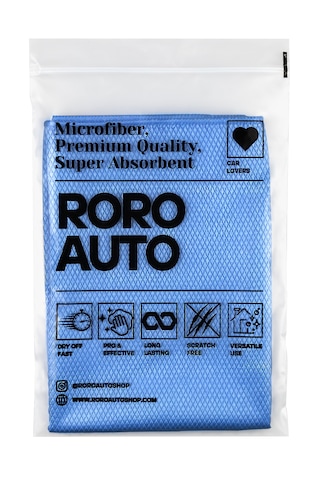 Roro Auto Olimpos Mikrofiber Oto Cam Bezi 50X70 & Munzur Yıkama Eldiveni Araç Yıkama Seti