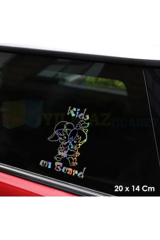 Çocuk Arabada Bebek Var Araba Hologram Cam Oto Sticker Etiket