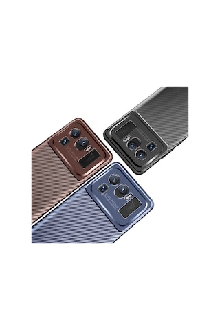 Smcase Xiaomi Mi 11 Ultra Kılıf Lüks Kamera Korumalı Karbon Silikon Tam Kapatan Ekran Koruyucu