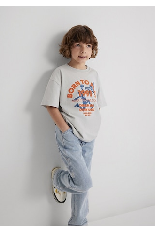Mavi - Baskılı Gri Tişört 6610355-90782 Gri