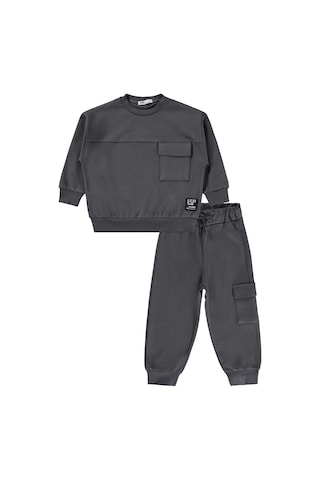 Civil Boys Kargo Cepli 2-5 Yaş Eşofman Takımı - Gri Antrasit