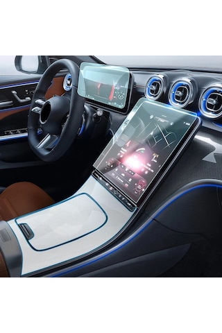 Mercedes Glc Ekran Koruyucu 11.9 İnç Multimedya Nano Ve 12.3 Dijital Gösterge 2023-2025 9H Nano Ekran Koruyucu