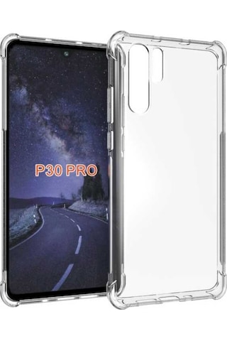 Kilifone - Huawei P30 Pro Uyumlu Kılıf Şeffaf Koruyucu Nitro Anti Shock Silikon - Renksiz - T7688