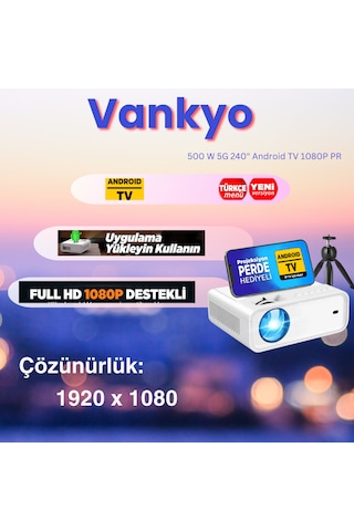Vankyo Sunspark 500w 9000 Lümen Wi-fi Android Projeksiyon Cihazı