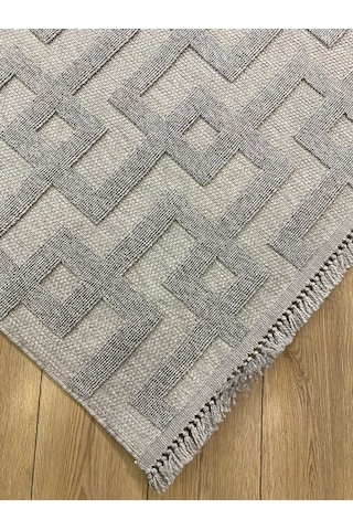 Çam Halı Enti Halı Togo 7509 Gri Geometrik Desenli Makine Halısı
