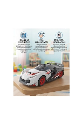 Clemento-ni Lisanslı Mekanik Supercar 100+ Parça Kendin Yap 3d Gelişime Yardımcı Oyuncak Araba Seti