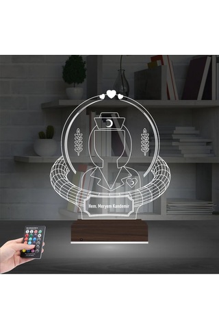 Luvivia Hemşire Hediye Kişiye Özel 3d Lamba - Masa Gece Lambası V1