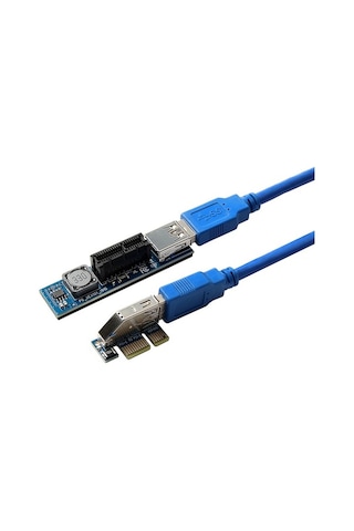 Pazly Mini Pcı-e 1x Uzatma Kablosu Güçlendirilmiş Adaptörü - 60cm, Ekran Kartı Uzatma Çözümü