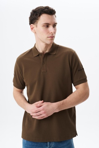 AR-MA Arma Erkek Regular Fit % 100 Pamuk Pike Polo Yaka Tişört Y29374355202 Kahverengi