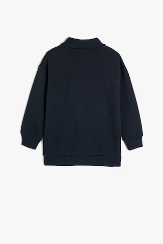 Hipatu Koton Erkek Çocuk Sweatshirt Dik Yaka Yarım Fermuarlı Uzun Kollu Lacivert