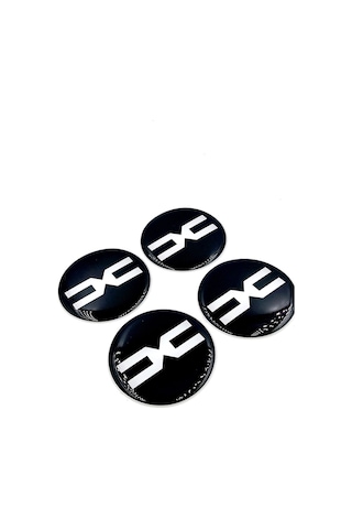 Yeni Nesil Tasarım Damla Sticker Siyah Dacia Jant Göbeği 5.5cm Uyumlu