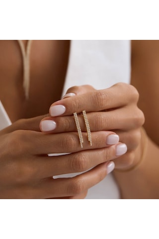 14 Ayar Su Yolu Set Sarı Altın İki Sıra T14338