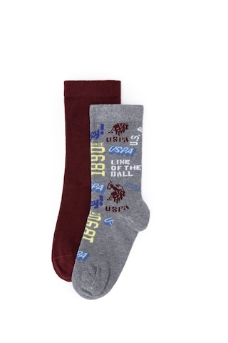 U.s. Polo Assn. Erkek Çocuk Gri Melanj Çorap Soket 50299294-vr086 Gri Melanj