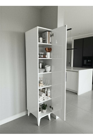 Aruat 6 Raf'lı Mutfak & Banyo Çok Amaçlı Kulanılabilen Kapaklı Dolap 30 161 Beyaz