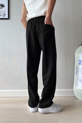 Flaw Atelier Timeless Bel Lastikli Kumaş Pantolon Siyah Siyah
