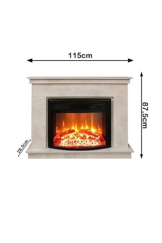 Dlc 1164s Retro 1800 Watt Taş Desenli Bluetooth Ve Ses Efektli Dekoratif Elektrikli Şömine