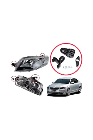Skoda Octavia 3 5e 2012-2019 5e0998225 İçin Sol Ön Far Tamir Seti