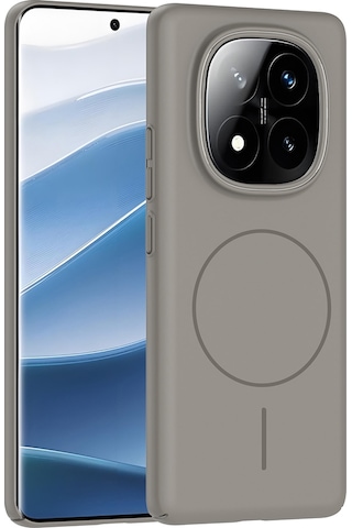 Redmi Note 14 Pro 4g Uyumlu Kılıf Magsafe Şarj Özellikli Alt Ruby Sert Kapak - Gri Gri