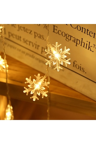 Hfambition Kış Bahçesi Led Işık Zinciri, Kayıp Desenli, Uzaktan Kumandalı 8 Mod, 6m 40 Işık, Islak Beyaz, Dış Mekan Dekorasyonu