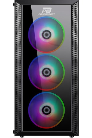 Power Boost VK-P3380B 550 W 80+ ARGB Fan Tempered Panelli Bilgisayar Kasası