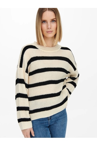Jdy Jdyjusty L/s Stripe Pullover Kadın Kazak 15264902 Ekru