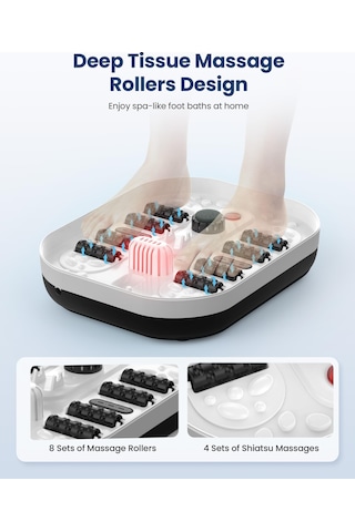 Comfıer Isıtmalı Ayak Spa Masaj Aleti, Titreşimli Ayak Banyosu, Kabarcıklar, Masaj Silindirleri, Konforlu Ev Spa İçin Ayarlanabilir Sıcaklık, Kadın Erkek İçin Hediyeler
