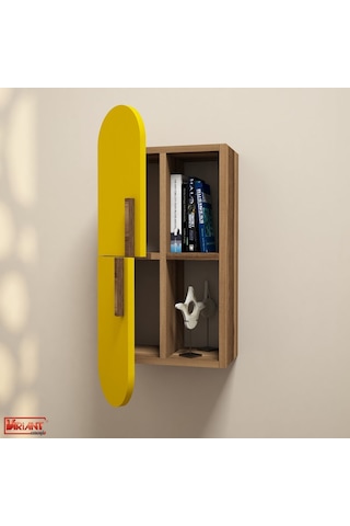Variant Rose Duvar Rafı - Ceviz / Sarı