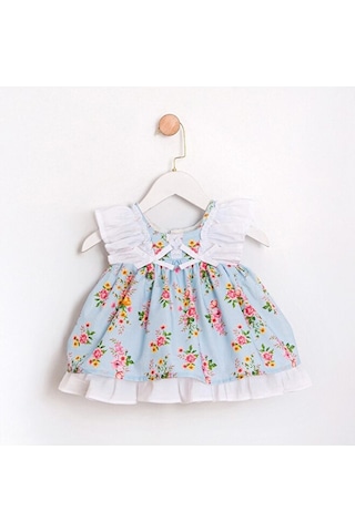 Ministok Flover Love Kız Bebek Elbise Mavi