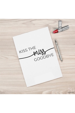 Kiss The Miss Goodbye Bekarlığa Veda Hatıra Kartı - Gelin Nedime