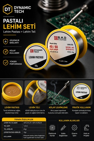 Pastalı Lehim Havya Teli Seti 40+10 Gram 1.2 Mm 40/60