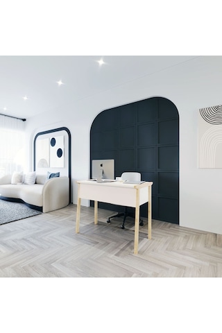 Zenith Çalışma Masası 90cm Beyaz Meşe