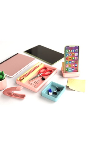 Tıdy Stack - Desk Organizer Modern Tasarımlı Çok Amaçlı Masaüstü Organizer Çok Renkli
