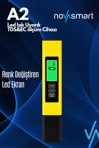 Nv-a2 Tds & Ec Ölçer Kırmızı/yeşil Led Uyarılı Dijital Su Kalitesi Ölçüm Cihazı Işıklı