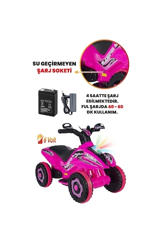 Kumandalı Akülü Araba 6 Volt 2-4 Yaş Pembe