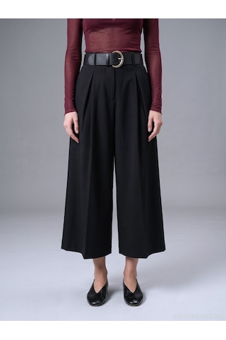 Dilvin 72796 Kemerli Culotte Pantolon-siyah