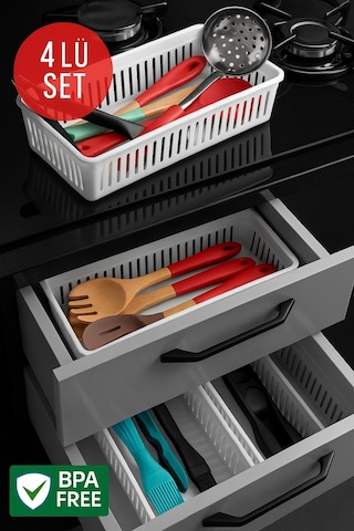 4'lü Çekmece İçi Kaşıklık Sepet Organizer Diğer