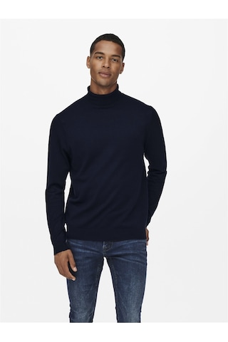 Only & Sons Erkek Mevsimlik Boğazlı Kazak - 22020879 Lacivert