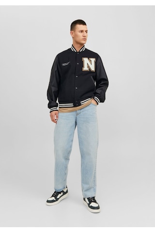 Jack & Jones Harf İşlemeli Bomber Ceket - College 12241559 Black Siyah