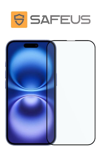 Safeus Tam Kaplayan Parmak İzi Bırakmayan Safir Ekran Koruyucu Cam , Apple Uyumlu iPhone 16 Plus İle