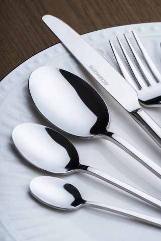 Acar Linear 12 Kişilik 72 Parça Çatal Kaşık Bıçak Takımı Silver