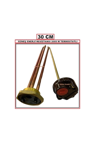 Güneş Enerji Çay Kazan Rezistans Isıtıcı 2000W 30 Cm Termostatlı
