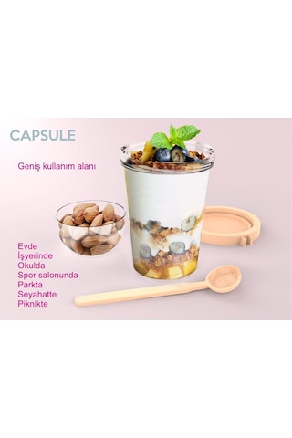 Zweikell Capsule Atıştırmalık Kabı Turuncu 450 ML + 100 ML Turuncu