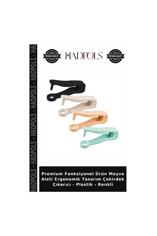 Premium Fonksiyonel Ürün Meyve Aleti Ergonomik Tasarım Çekirdek Çıkarıcı - Plastik - Renkli