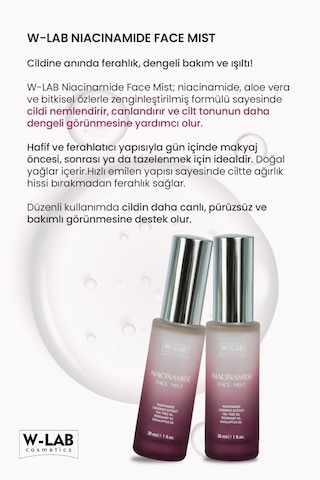 W-Lab Cosmetics Niacinamide Face Mist 30 Ml