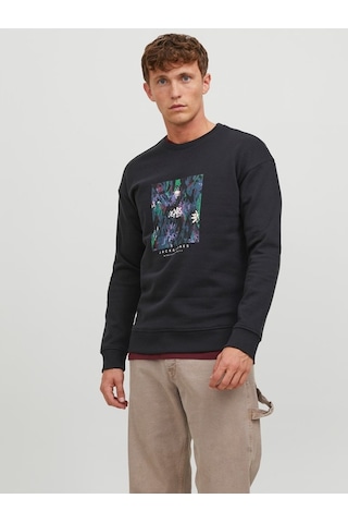 Jack & Jones Jack&jones Sıfır Yaka Siyah Erkek Sweatshirt 12242366 001