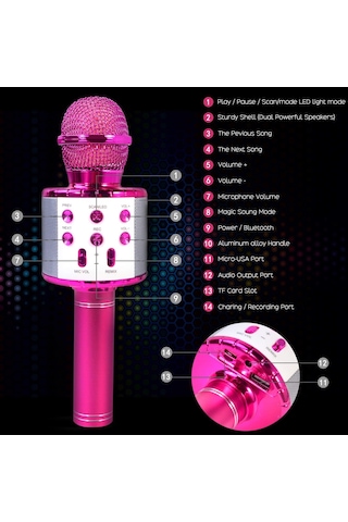 Karaoke Bluetooth Kablosuz Mikrofon, Çocuklar Ve Yetişkinler İçin Mikrofon, 5 Ses Bozucu -ad4-