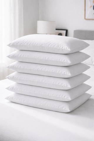 6 Adet Sıvı Geçirmez Microfiber Yastık Alezi Seti - Su Geçirmez Yastık Koruyucu 50x70 Cm Beyaz