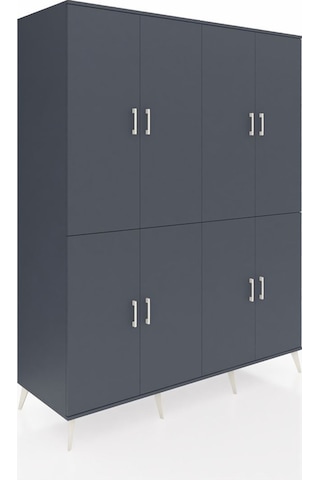 Kronos Gardrop 4 Raflı 8 Kapaklı 4 Askılı 176x59x221 Antrasit-antrasit/çam Antrasit/çam